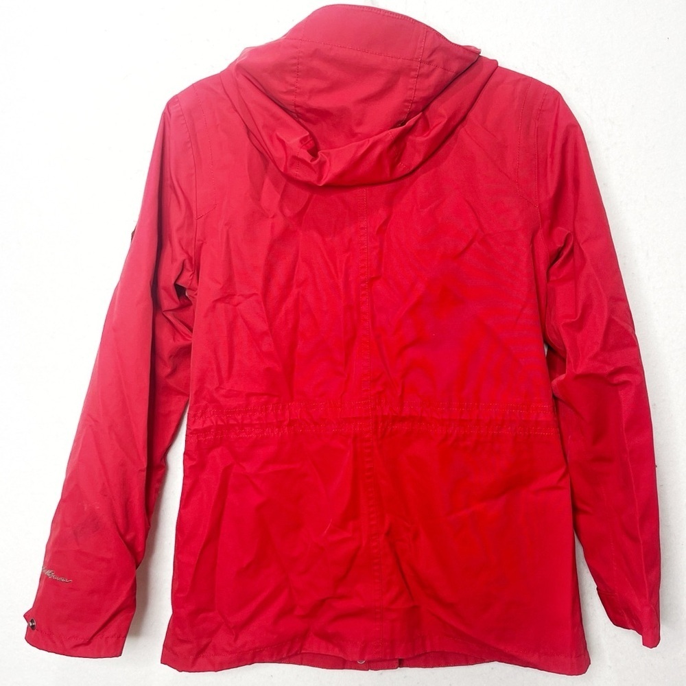 Eddie Bauer Charly Parka Rain Jacket Red Size Small Weatheredge Waterproof Wind - Picture 3 of 16